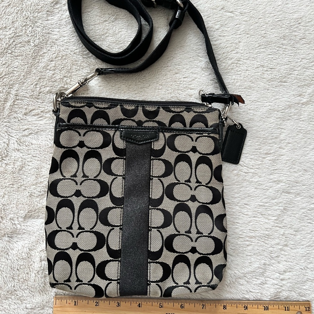 Coach Black and Gray Signature Crossbody Bag